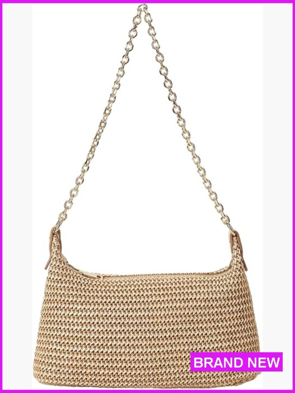 Straw Woven Shoulder Bag Tote Handbag Summer Beach Vacation Purse for Women